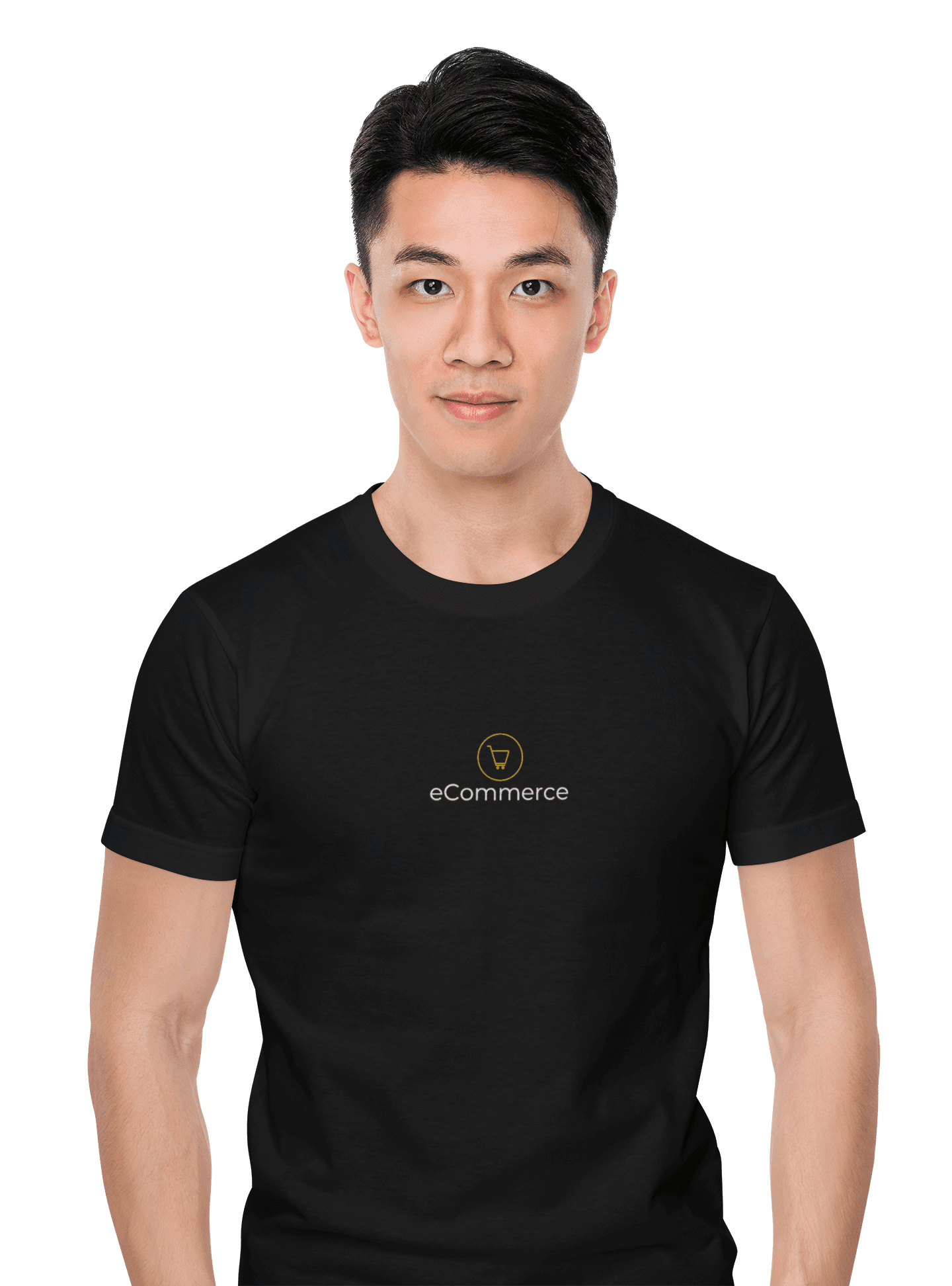 man in ecommerce shirt